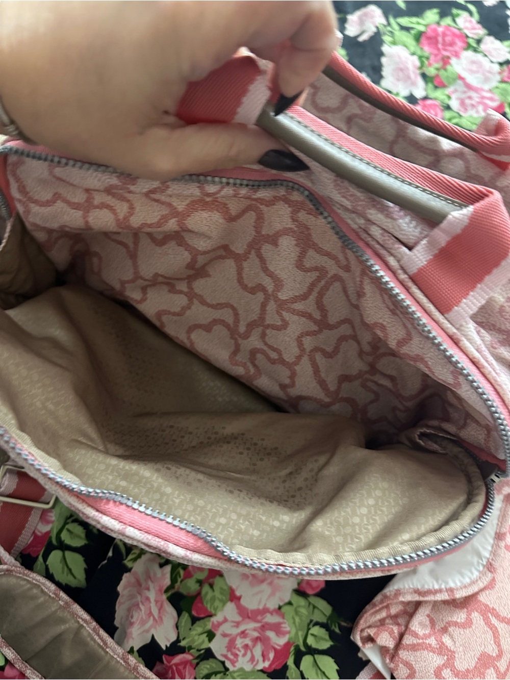 Tous Pink Patterned Crossbody Backpack - Picture 5 of 5